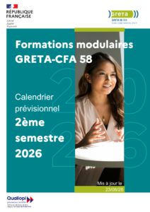 Calendrier des formations modulaires - 2ème semestre 2026